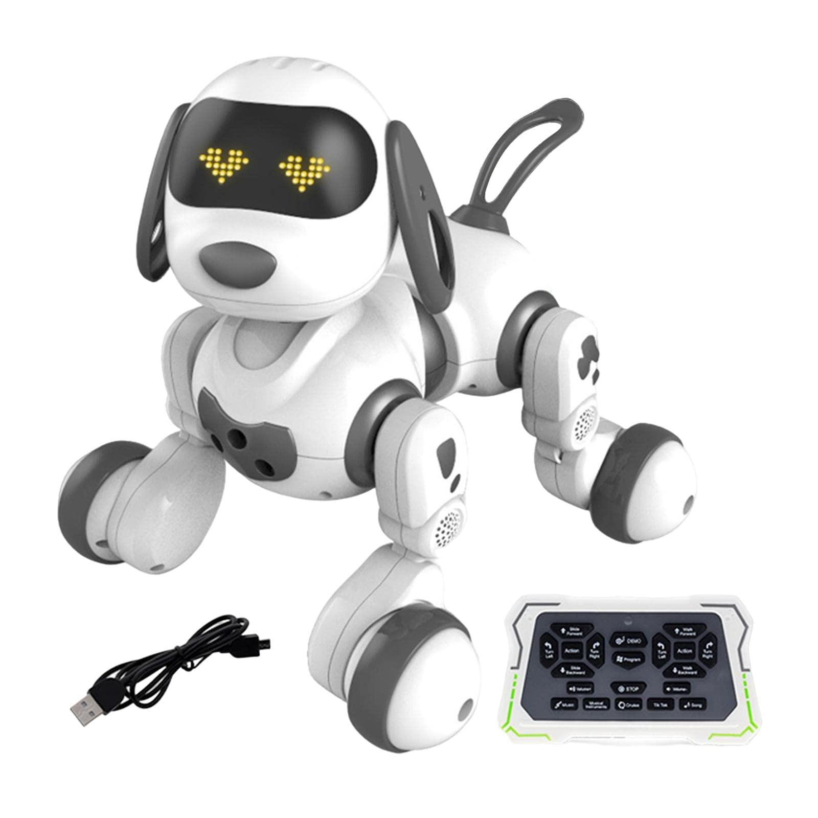 Robot Juguete para Niños Perro Robot con Control Remoto Mascota Electrónica Interactiva Que Realiza Y Movimientos Musicales Robot, Negro