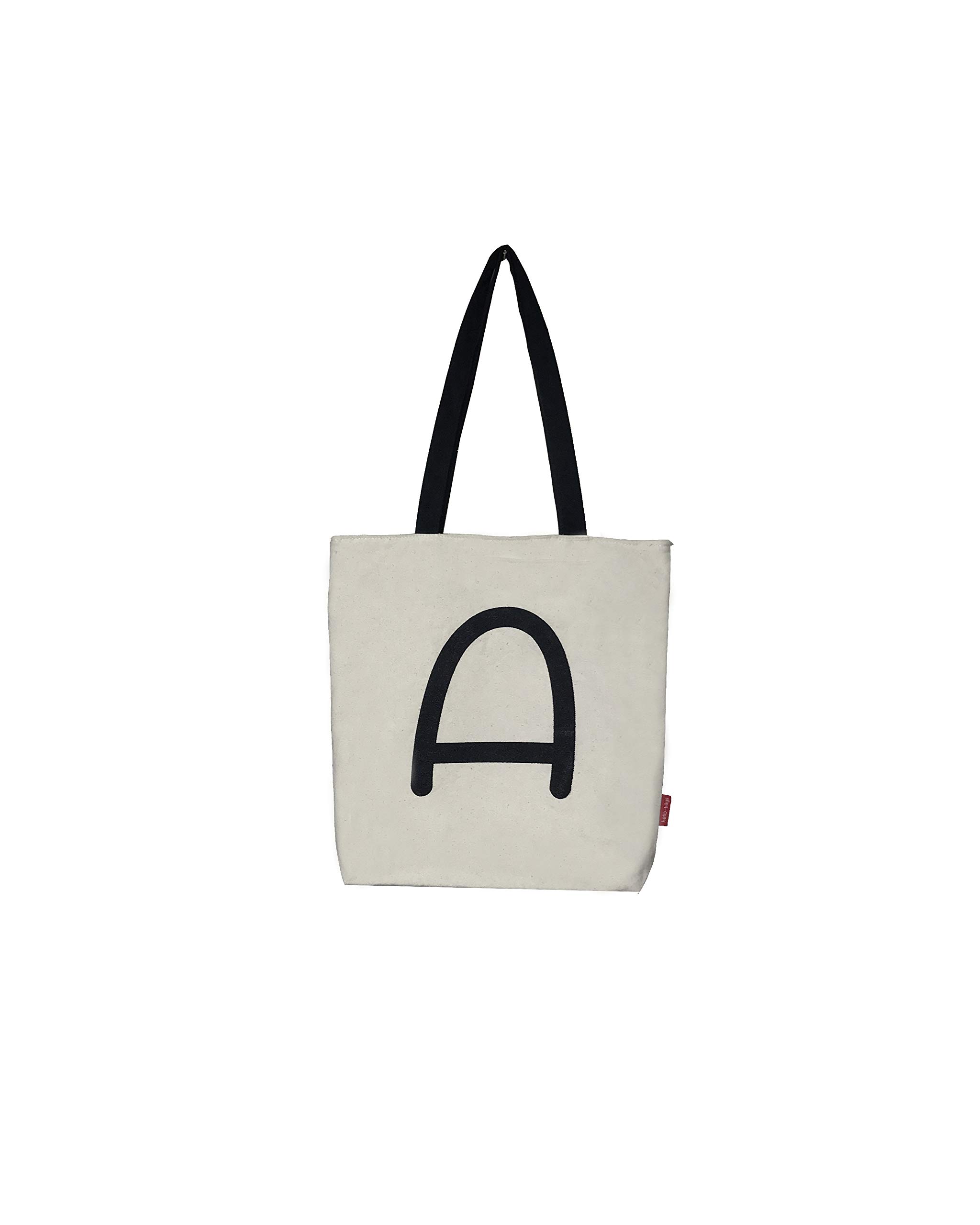 hello-bagsHello-Bags. Bolso Tote bag inicial con cremallera, forro y bolsillo interior. Exterior: Algodón 100%. Incluye bonito sobre kraft de regalo. Medidas: 37 X 38 cm.