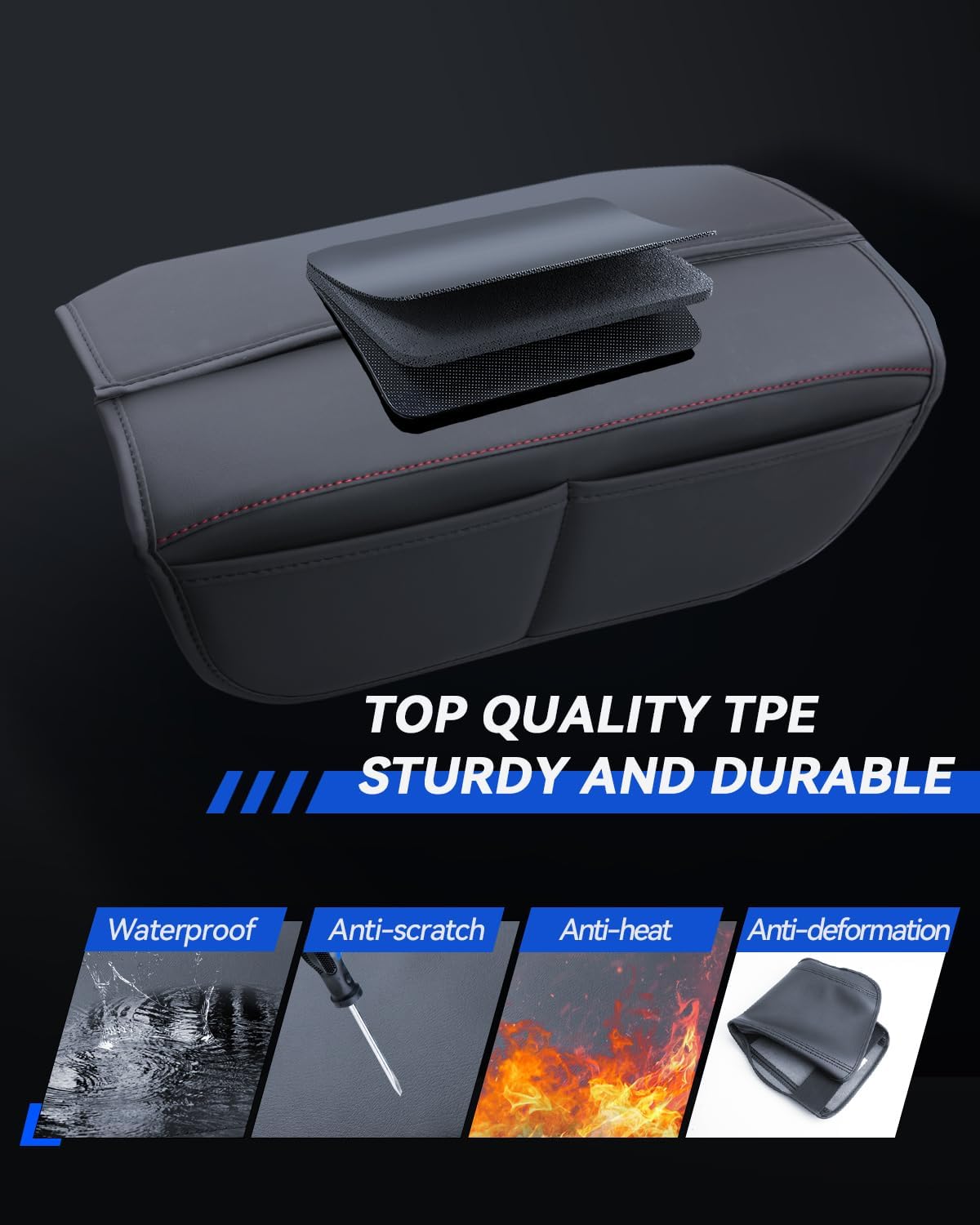 CX-90 Armrest Cover for 2024 2025 2026 Mazda CX90 Accessories Center Console Middle Lid Pad Protector for Car Elbow Rest