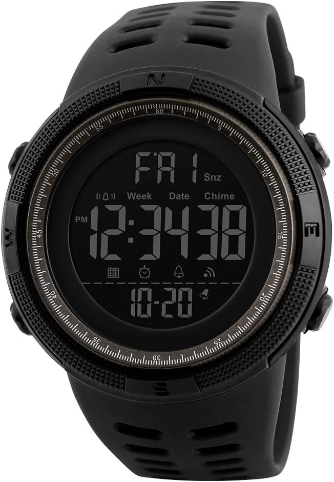 Relógio Masculino Esportivo Digital à Prova D'água Preto 1251
