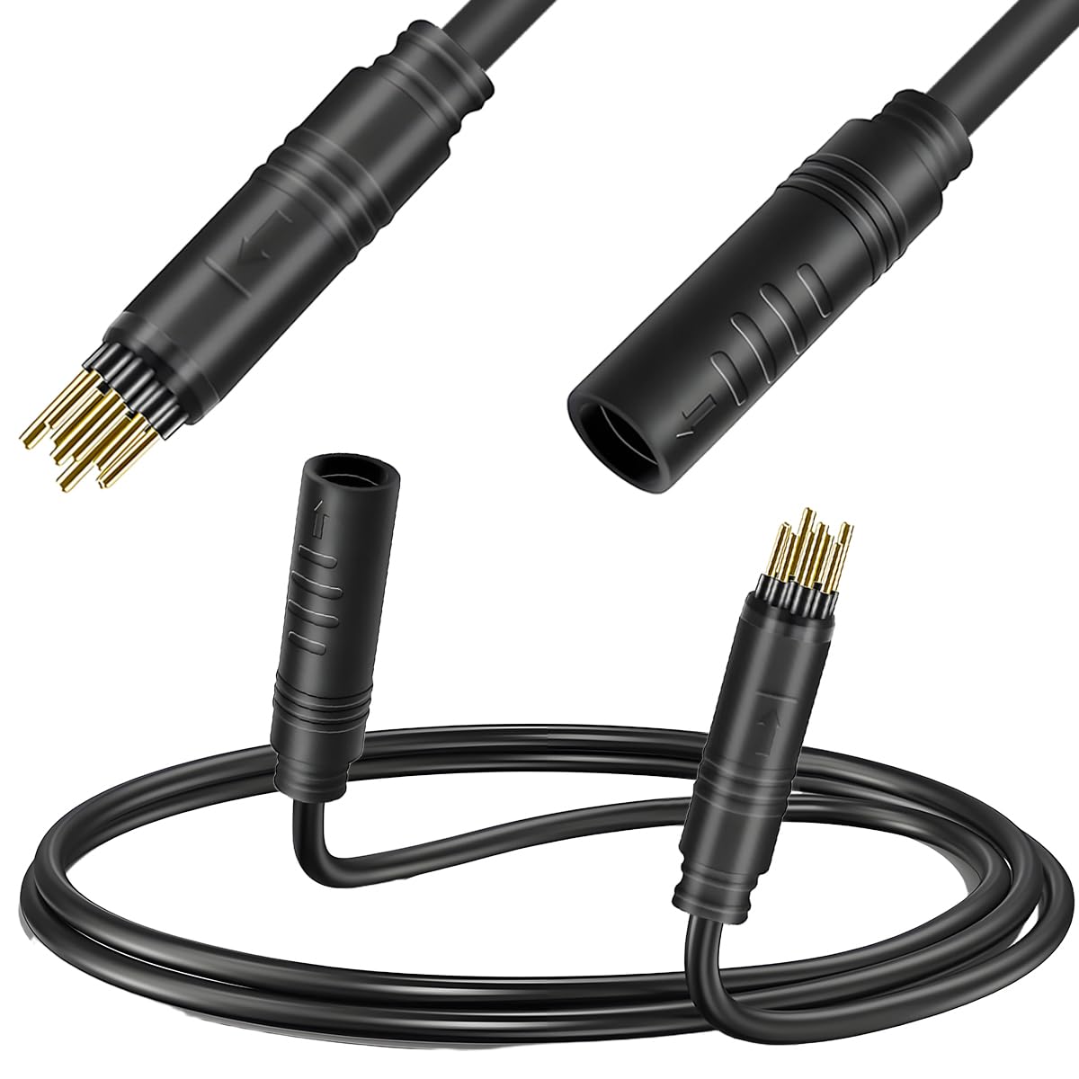 HAAMNING7 E-Bike Motor Extension Cable 9 Pin Motor Extension Cable Waterproof Female to Male Adapter Electric Bike Wire Conversion Cable, for Electric Bike