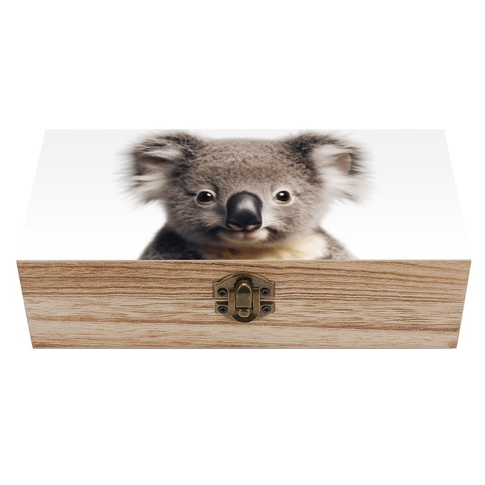 NONHAI Wooden Storage Box Sitting Animal Wood Gift Box with Hinged Lid Vintage Decorative Jewelry Boxes Memory Box for Jewelry Art Hobbies Home Storage Treasure Keepsake Gift 7.9''x3.9''x2.3''