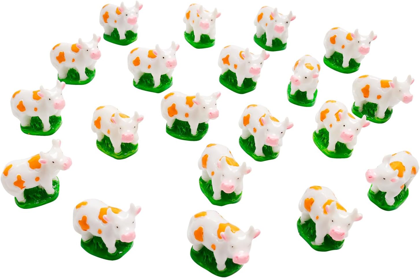 Aydinids 20 Pcs Mini Cow Figurines Resin Calf Miniature Cow