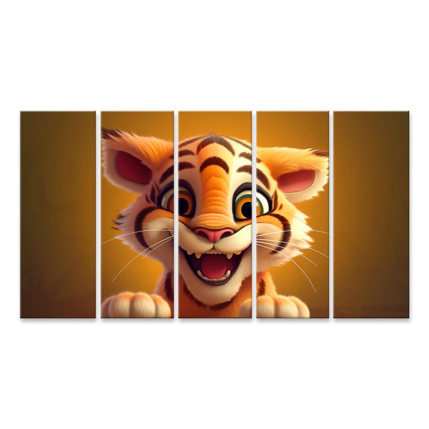 islandburner Cuadro sobre lienzo con diseño de tigre de dibujos animados para habitación infantil