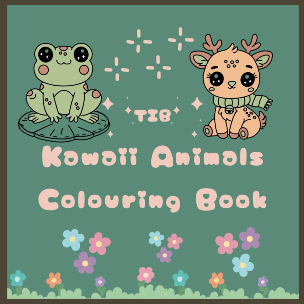 Kawaii Animal Colouring Book: Easy and Bold designs for relaxing escape