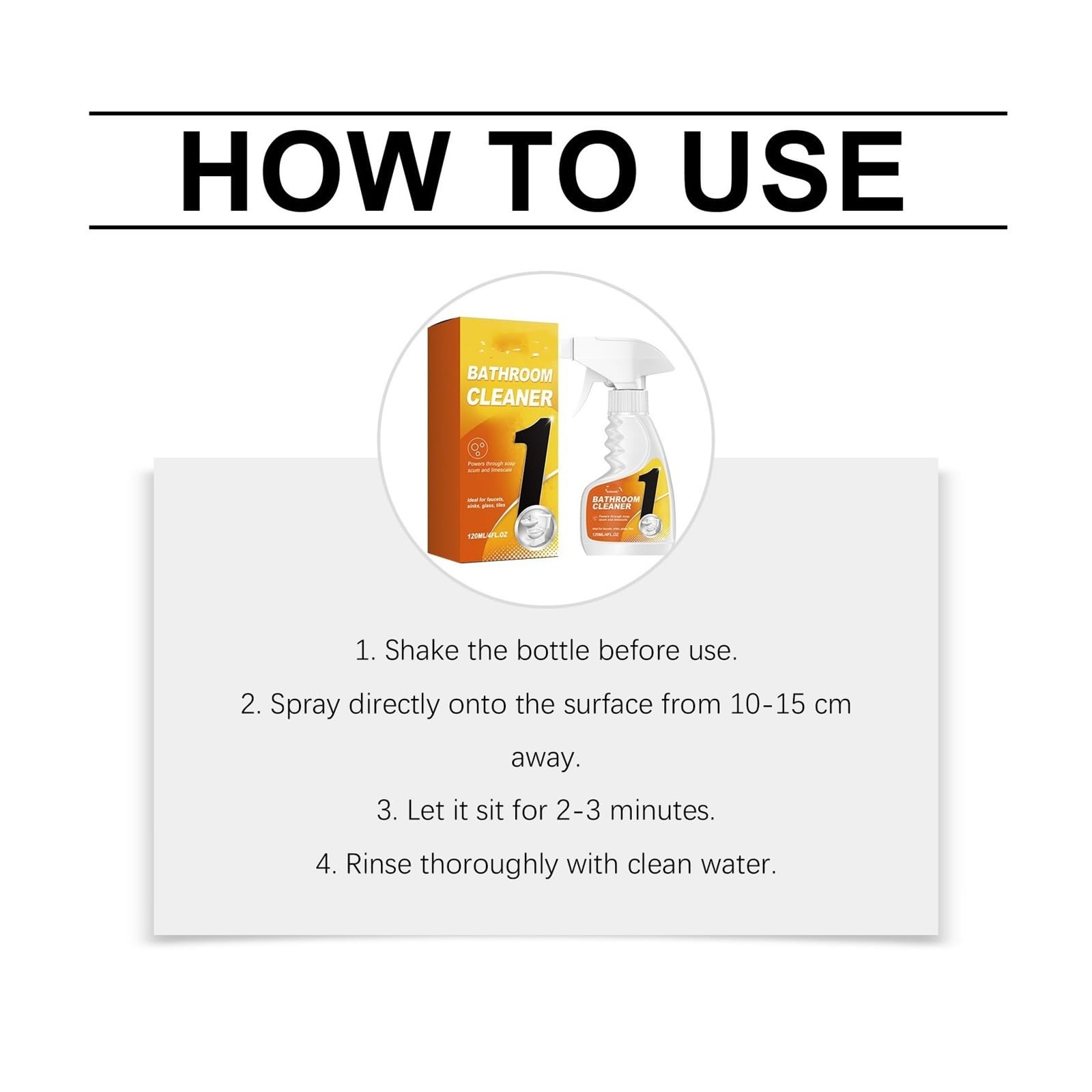 ¡Un artículo imprescindible for el hogar! Limpiador de baño de 120 ml, elimina rápidamente la cal y los restos de jabón y refresca las manchas de azulejos(4pcs)
