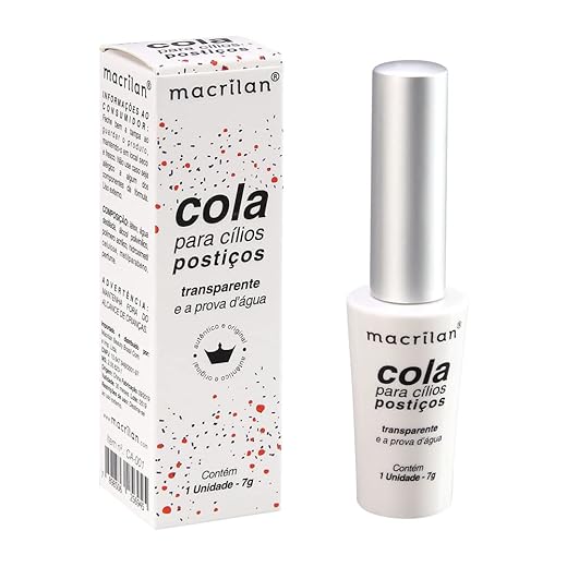 Cola para cílios postiços. Transparente. - CA-001, Macrilan
