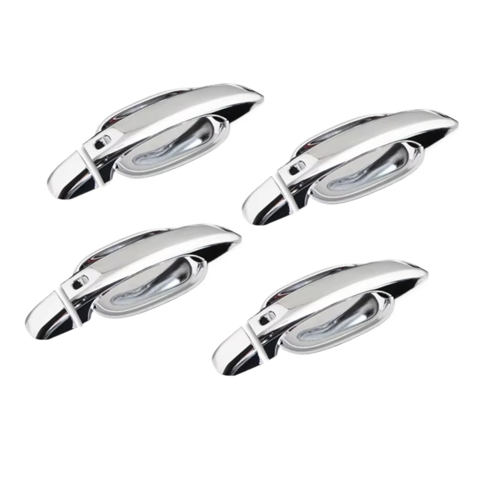 Feoosvx Silver Handle-Bowl For S4 A5 2009-2015 Styling Accessories Glossy Black Chrome Car Door Handle Bowl Cover Sticker Door Handle Handle Side(Silver Handle-Bowl)