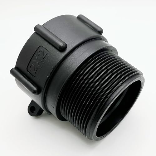 Miniatura 2 de IBC - Adaptador de accesorios de mano, rosca gruesa de contrafuerte hembra de 2 pulgadas, rosca macho NPT de 275 galones, conector de tanque de agua