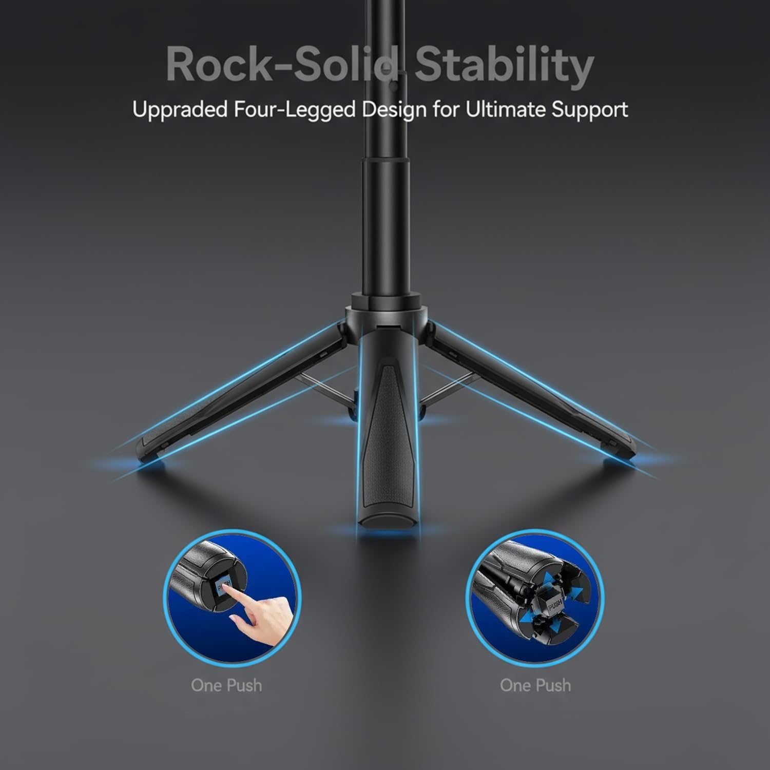 for Magnetic Tripod Stand for iPhone Pocket-Size Selfie Stick Mag-Safe Tripod Phone Holder with Wireless Rechargeable Remote Control for Vlogging/Photography Black
