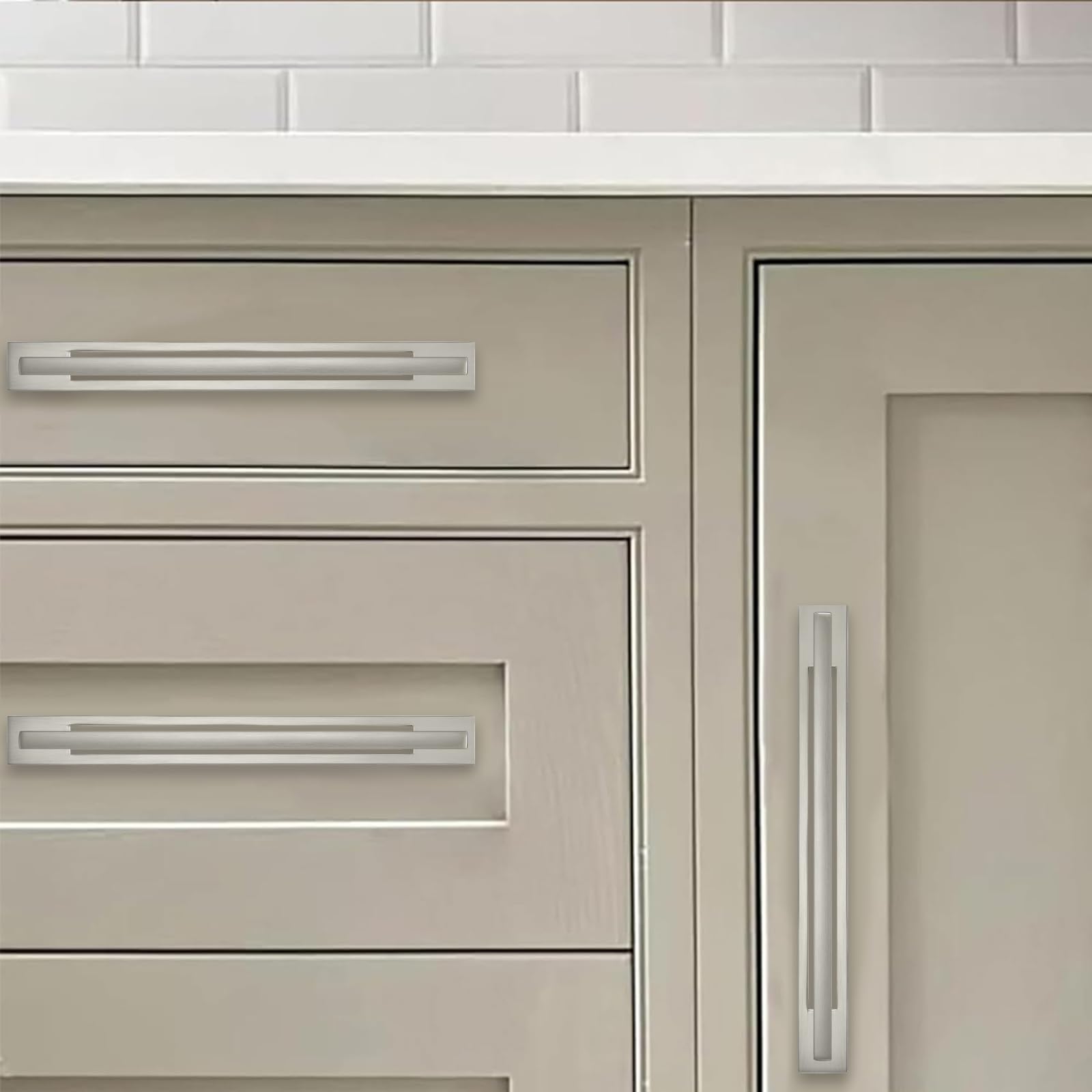 KHTUMEWARE-207BP Brushed Nickel Cabinet Pulls CTC 3 in (76 mm) 5-Pack in Brushed Nickel — KHTUMEWARE