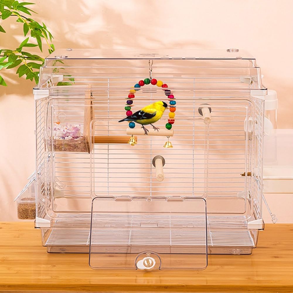 Gabbia Bird Gabbia for Uccelli Pappagallo in Acrilico Orizzontale in Seta, Gabbia Ornamentale for Uccelli, Facile da Pulire Bird Cage