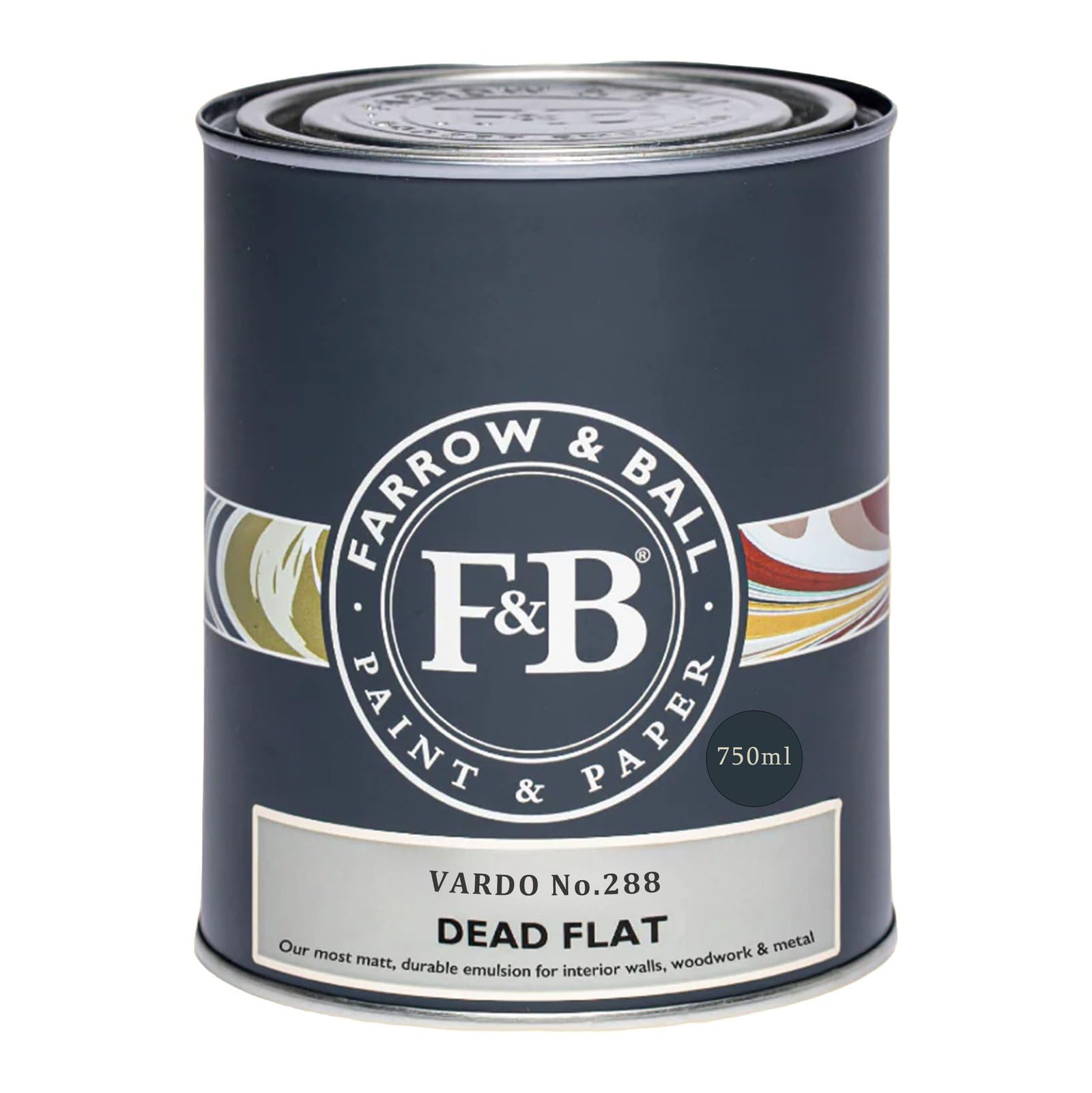 Farrow & Ball NEW DEAD FLAT 288 VARDO 750ML*MIXED TO ORDER-NON RETURNABLE