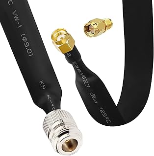 Window/Door 50ohm RP-SMA Male to N Type Female Extension Flat Pigtail Cable Adapter for Lora LoRaWan Helium Hotspot RAK MNTD Bobcat 300 Nebra HNT Miner Mining Antenna, Supaerial