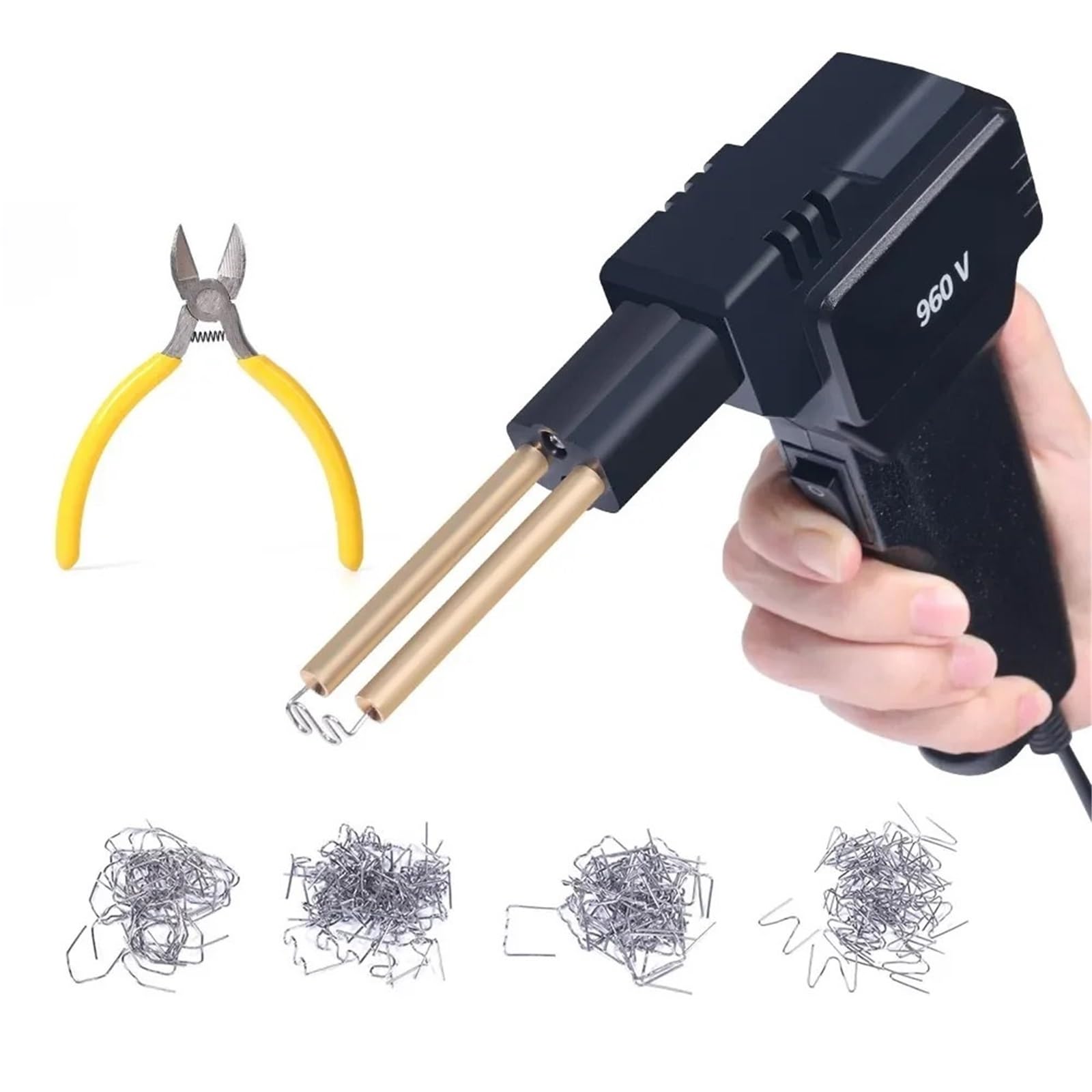 Pistola saldatrice per plastica serie 960-V, pinzatrice a caldo a riscaldamento rapido, strumenti portatili per la riparazione di paraurti per auto Kit Riparazione Paraurti Auto