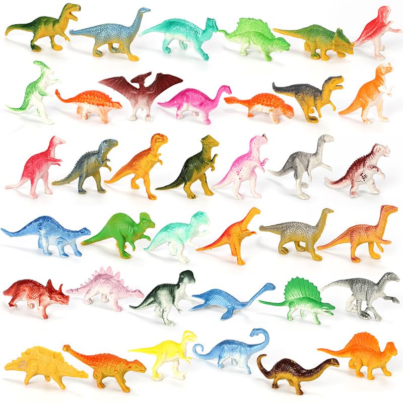 Alwodici 39Pcs Mini Dinosaur Figures Realistic Plastic Dinosaur Toy Models