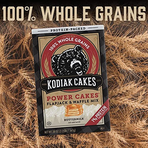 Kodiak Cakes Power Cakes Variety Pack Protein Pancake Mix & Waffle Mix - 100% Whole Grain- Buttermilk (2, 20Oz) And Birthday Cake (1, 18Oz) #TOP4