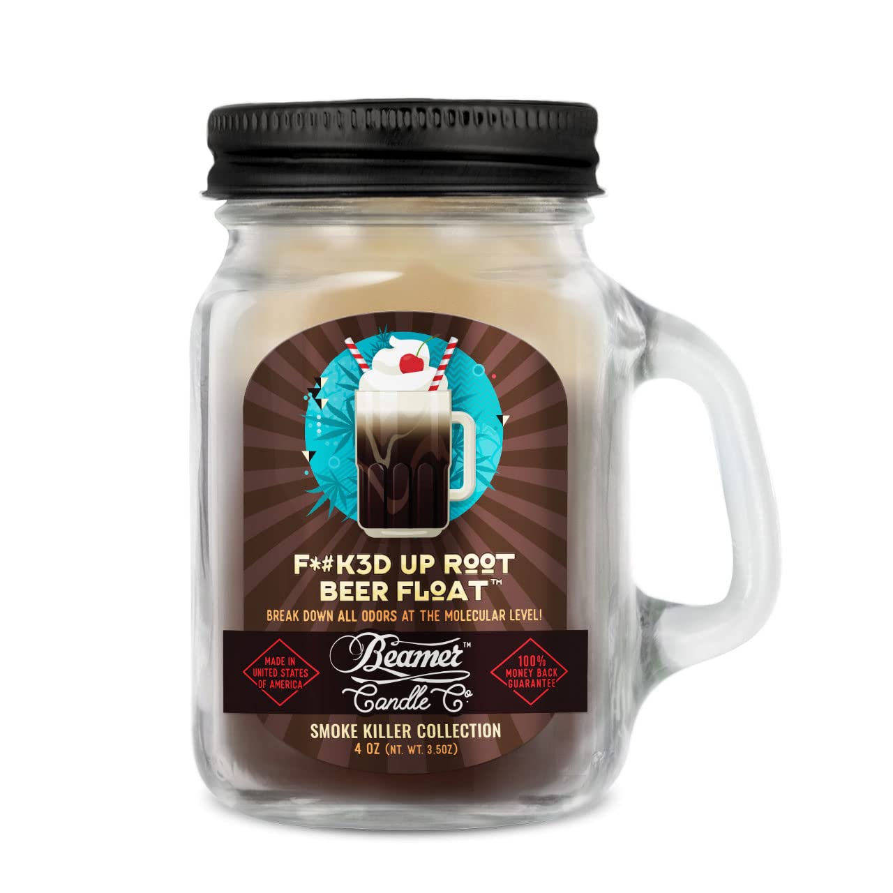 Beamer Candle Co. Smoke Killer Collection - F*#k3ed Up Root Beer Float Small Candle