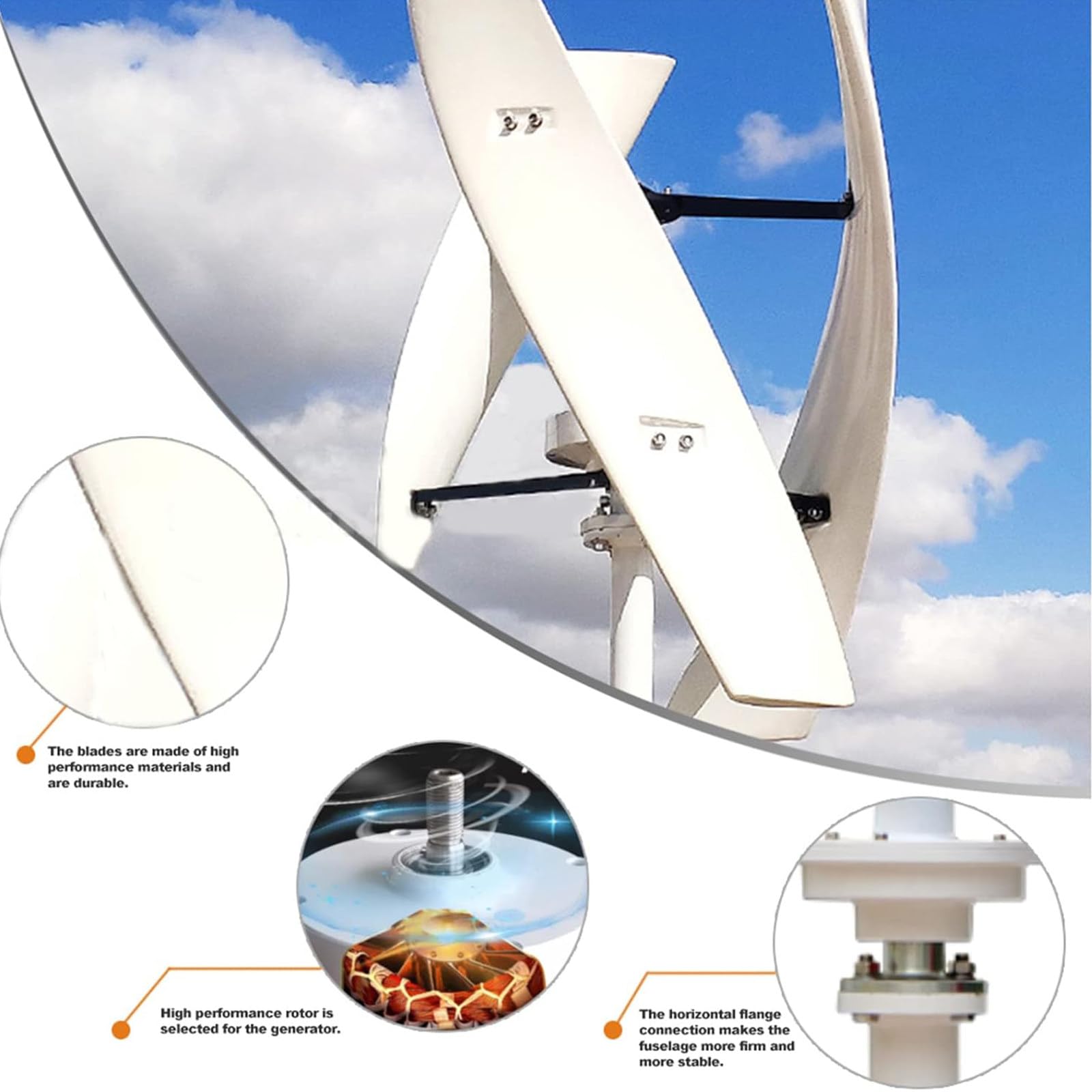 6000W,8000W,10000W,12000W,15000W Windkraftanlage-Generator, 3 Blätter Low Noise 12V/ 24V/ 48V Generator Windmühle Mit Controller Für Outdoor Hof Nutzung Und Wind Turbine,15000W-48V