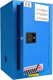 QMNUZCFD Armario de Almacenamiento de Inflamables, 45 litros Armario de Incendio Manual, for el Almacenamiento en Garajes Comerciales, Industriales y Domésticos, 89x59x46cm, Azul
