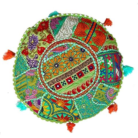 Funda de cojín de algodón con diseño de parche de sari antiguo Cover