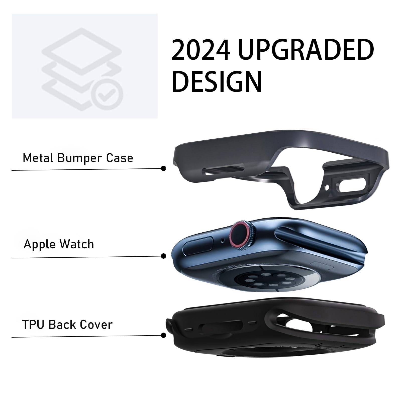 Kompatibel mit Apple Watch Hülle, 40 mm, Serie 6, SE, 5, 4, stoßfest, ultradünn, harte Polycarbonat-Stoßfängerhülle, Rundum-Rand, Schutzrahmen [keine Displayschutzfolie] für iWatch-Zubehör