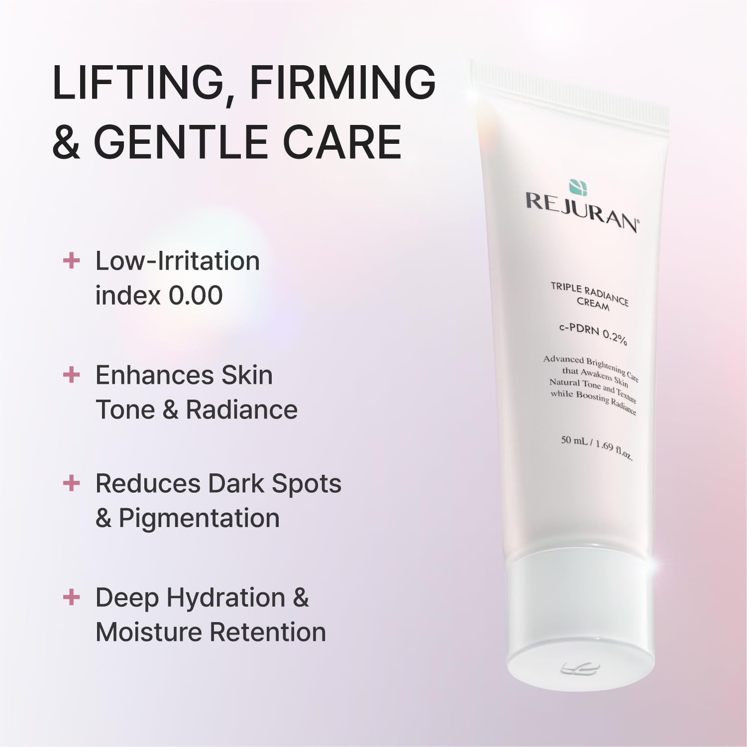 REJURAN Crema Idratante Triple Radiance 50 Ml Dot C Pdrn 0,2% Con Niacinamide E Pantenolo, Idratante, Tono E Consistenza, Per Una Pelle Liscia, 1,7 Fl Oz (Confezione Da 1) Bianco | Con Niacinamide E Pantenolo, Tono E Consistenza, Per Una Pelle Liscia, Con