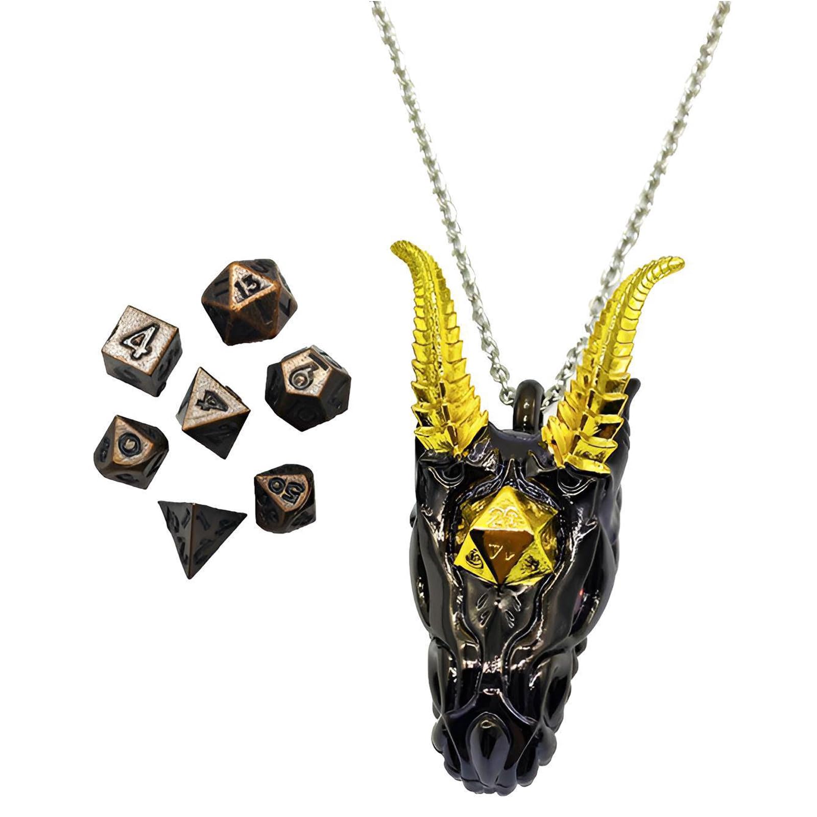 Amazon.com: Dragon Necklace for DND Dice Set, Dragon Metallic D&D