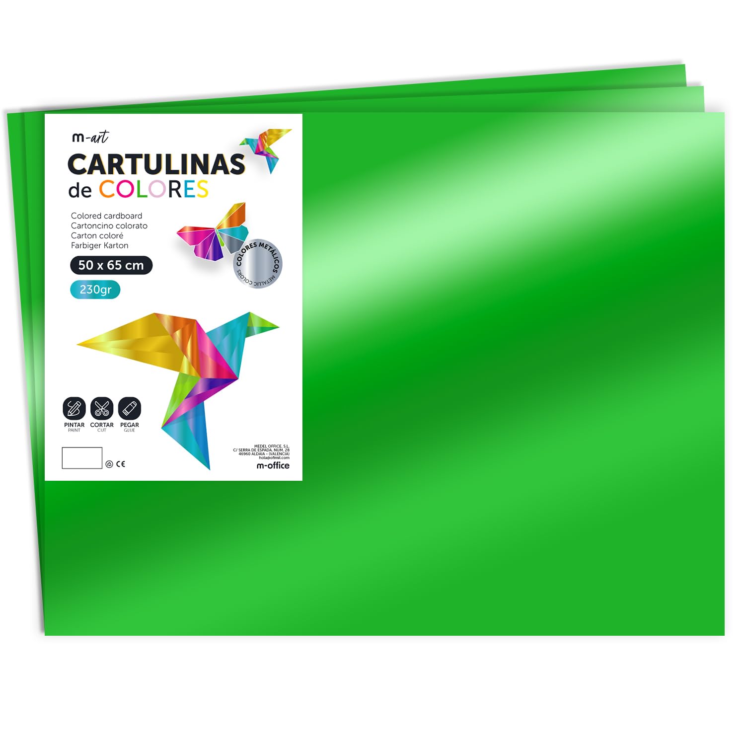 Carton de couleur vert brillant m-office pour grandes décorations