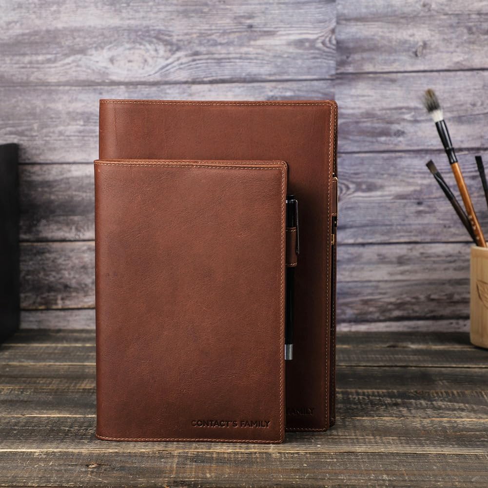 Étui En Cuir Synthétique A5 Avec Porte-stylo | Pour Bloc-notes, Cahier, Livre | Fermeture Sécurisée, Design Rétro