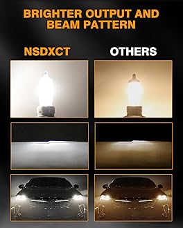 NSDXCT Fit For Chrysler 300 2011 2012 2013 2014 High Performance Halogen Headlight Bulbs 9012 High Low Beam+H11 Fog Light Bulbs, Super Bright Front Light Car Replacement Bulb Combo, 4PCS