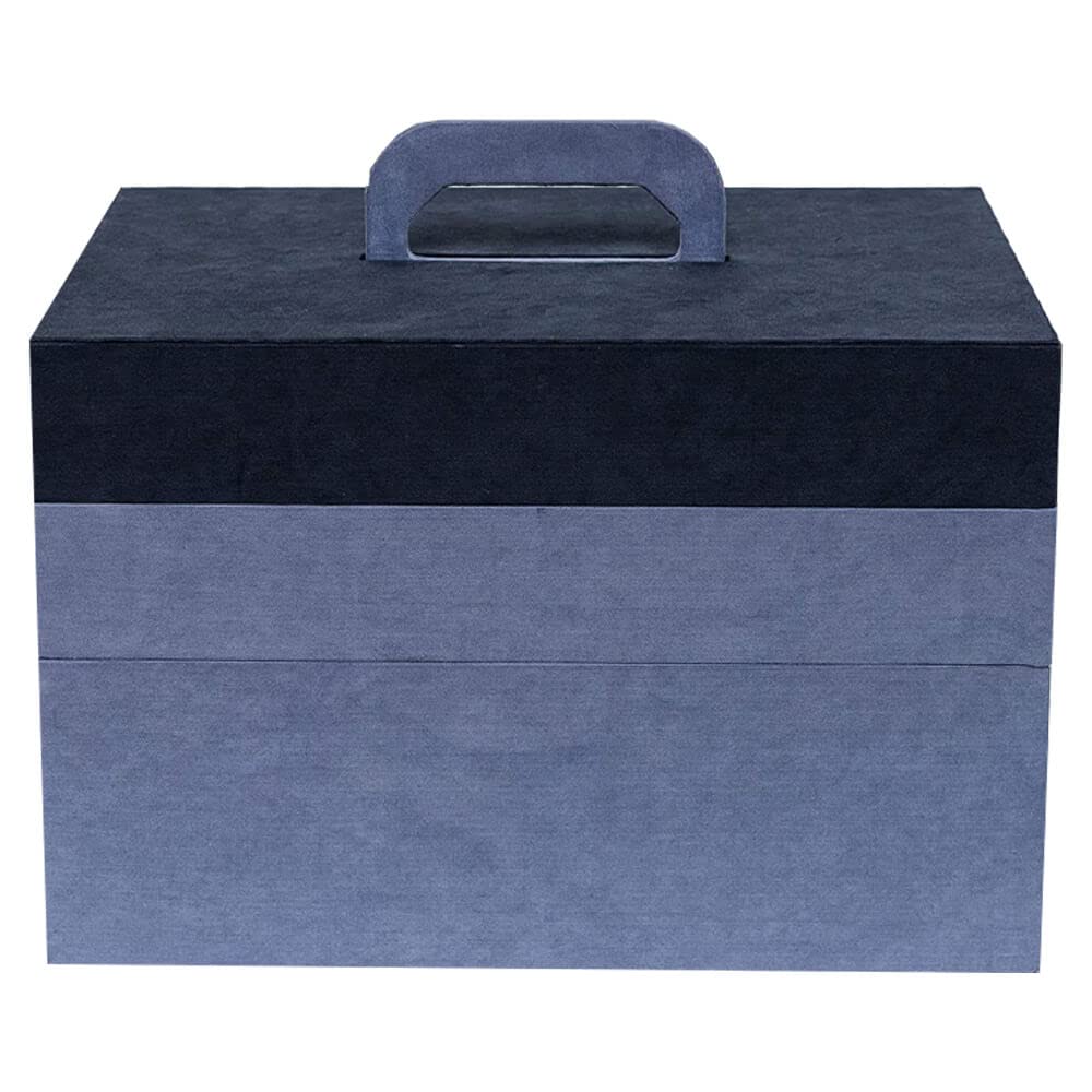 Boîte à couture double plateau Korbond bleue pour organiser tout votre matériel créatif