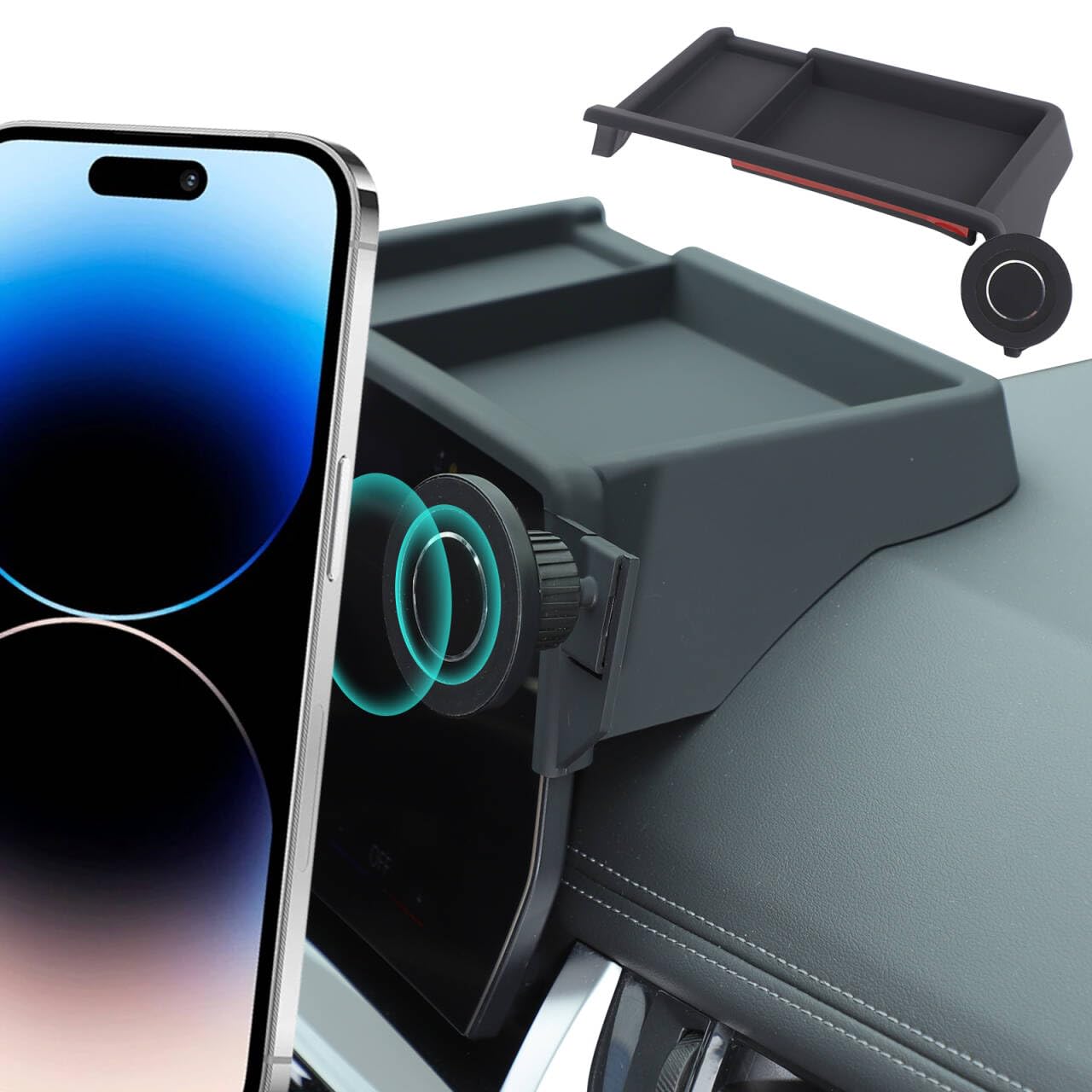 Supporto per cellulare auto compatibile con X1 (dal 2023) – Nuovo supporto magnetico per cellulare, montaggio accanto allo schermo del veicolo per tutti i telefoni cellulari, girevole a 360