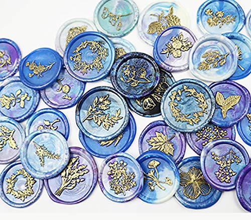 Miniatura 8 de 80 cuentas de cera de sellado azul para paquetes de tarjetas de regalo, kit de cera de sellado