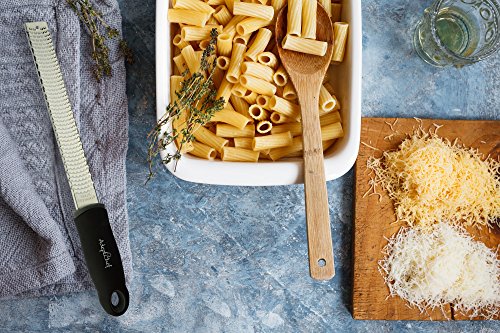 Citrus Lemon Zester & Cheese Grater By Adeptchef - Parmesan Cheese, Lemon, Ginger, Garlic, Nutmeg, Vegetables, Fruits - Very Sharp Stainless Steel Blade Protective Cover, Dishwasher Safe #TOP5