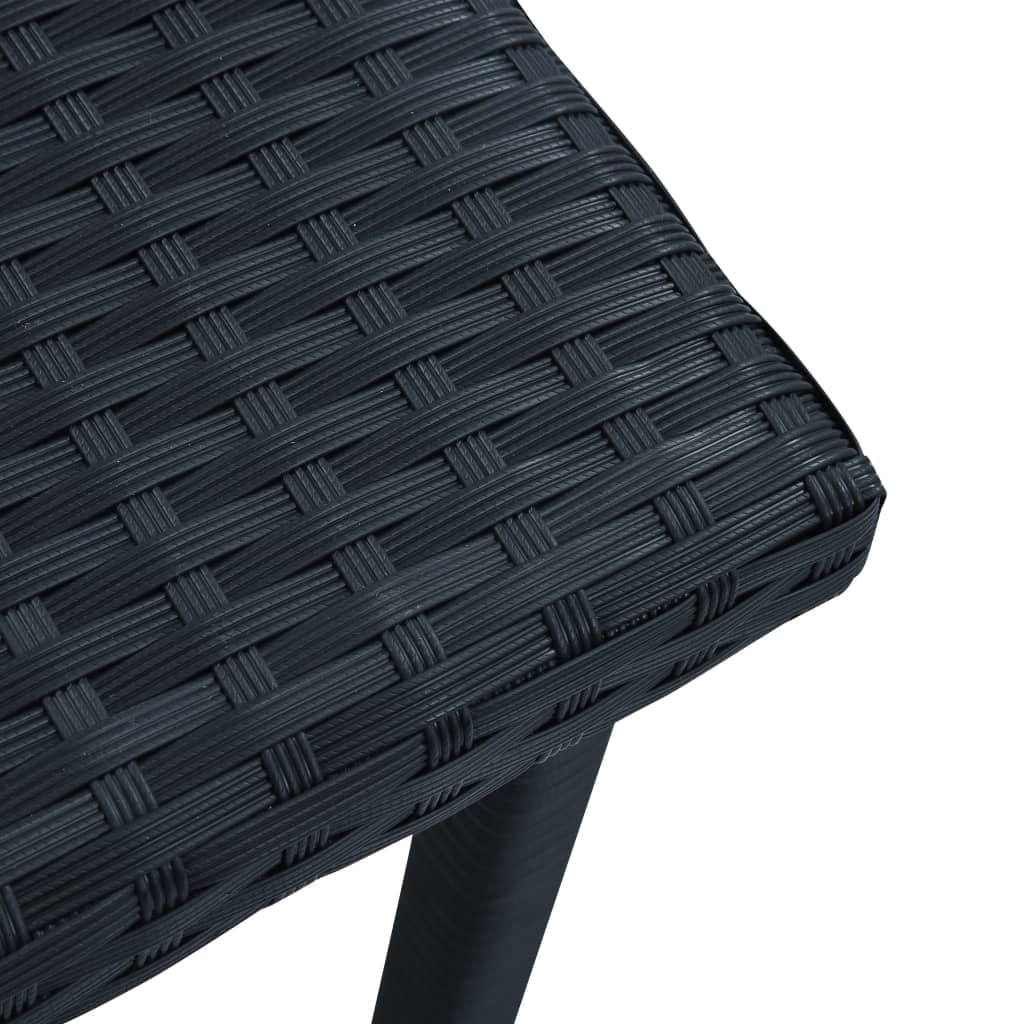 Tavolo da giardino nero, 40 x 40 x 40 cm, in polyrattan, resistente alle intemperie, stabile, per balcone, terrazza, giardino, mobili da esterni, salvaspazio, facile da pulire, per campeggio