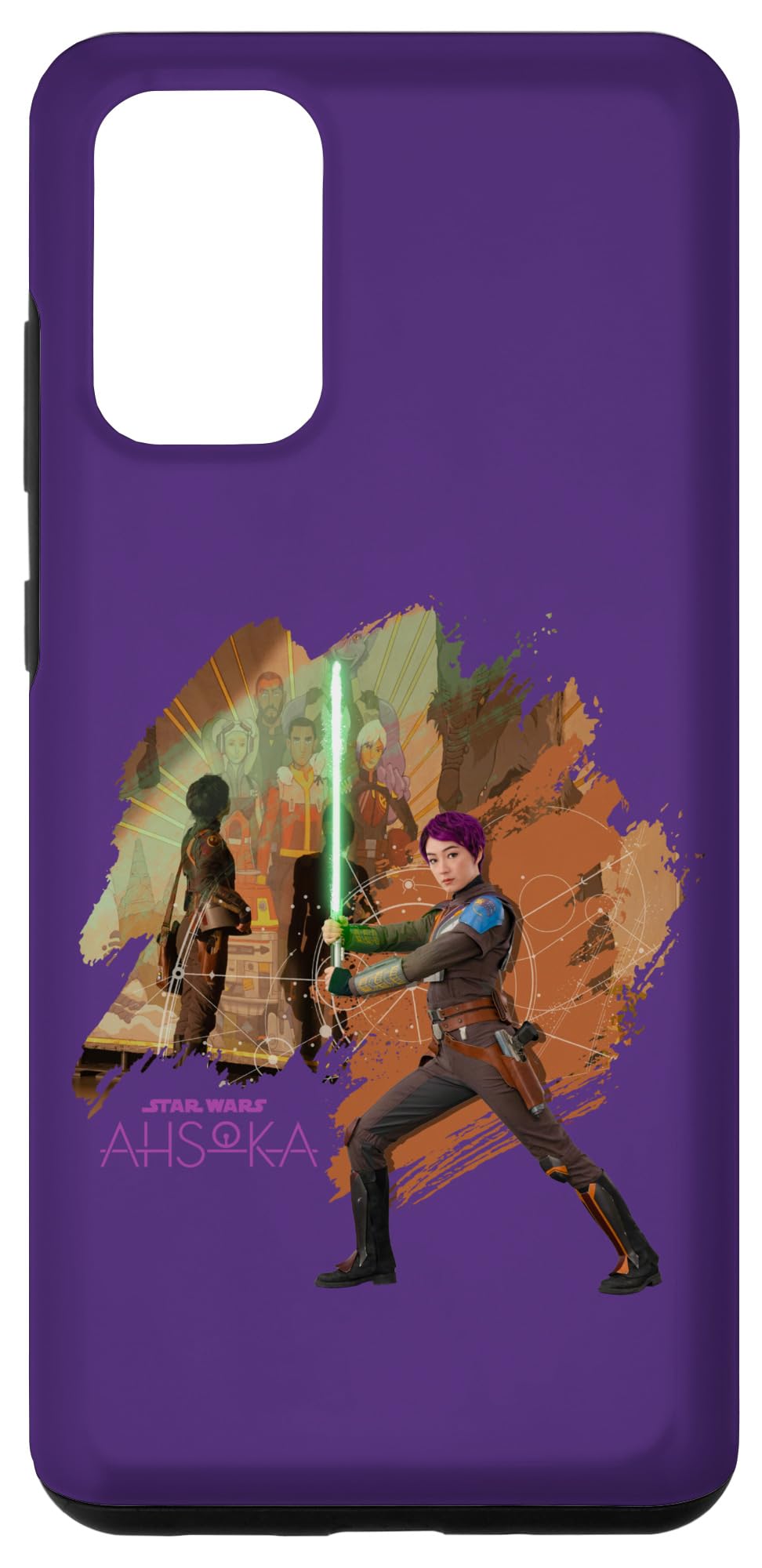 Galaxy S20+ Star Wars Ahsoka Part Two Sabine Wren Mural and Lightsaber Case