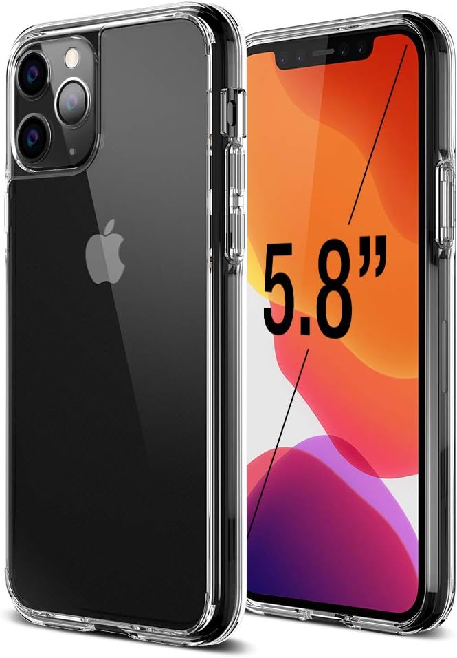 Trianium Clarium Series Designed for Apple iPhone 11 Pro (2019 5.8 Inch) TPU Cushion Clear Frame iPhone 11 Pro Case Protection and Hybrid Rigid Backing Cover - Clear