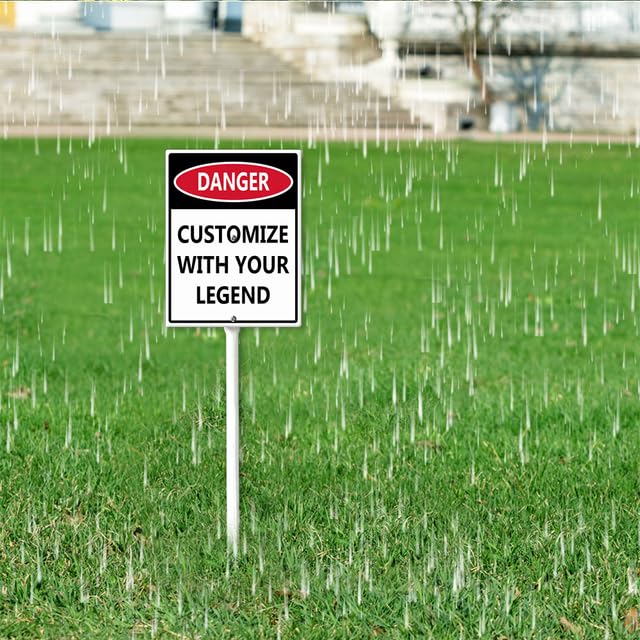 Horienteeon Panneau De Danger Personnalisable Avec Piquet 30