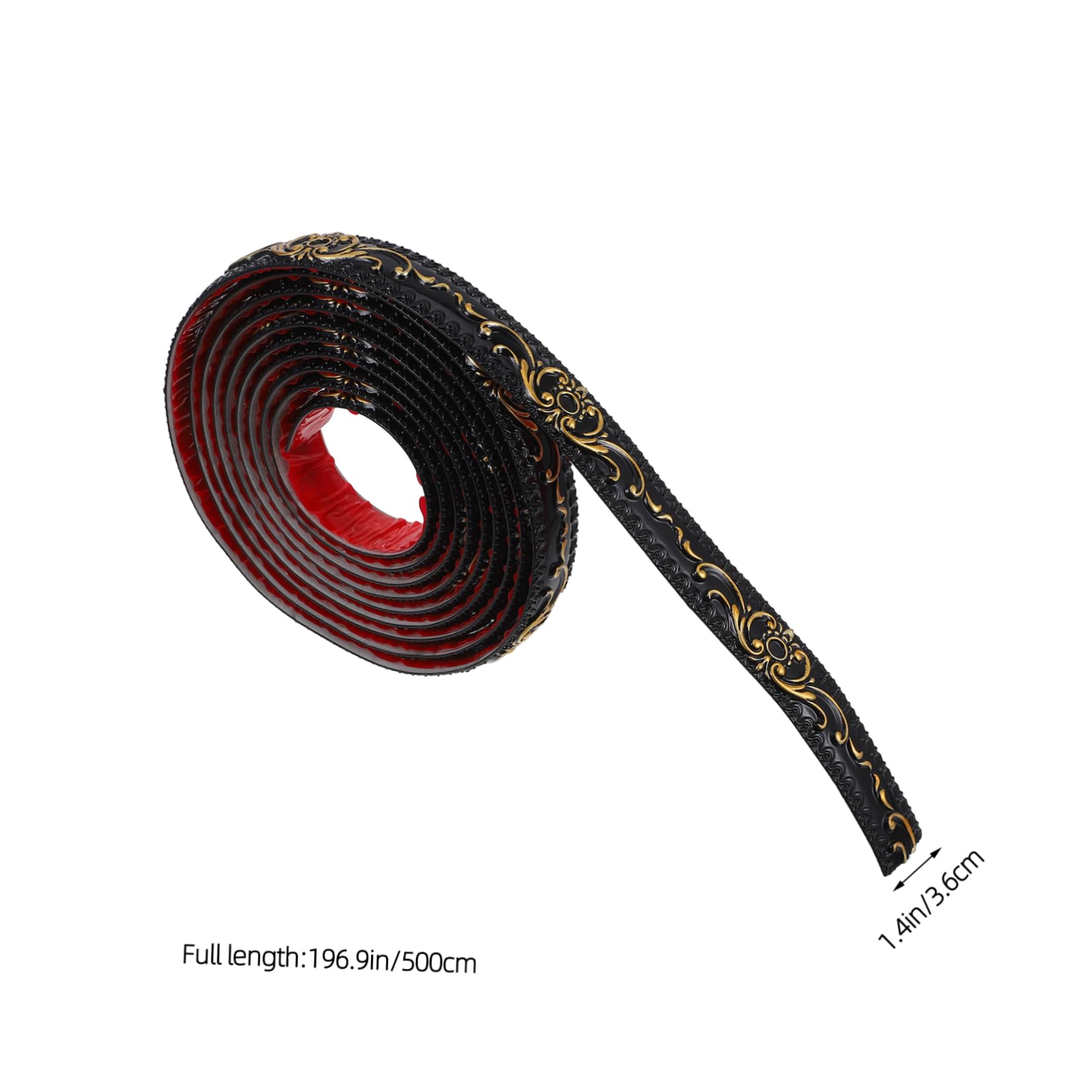 Moldura Decorativa Autoadhesiva de Pvc Efecto Yeso Negro