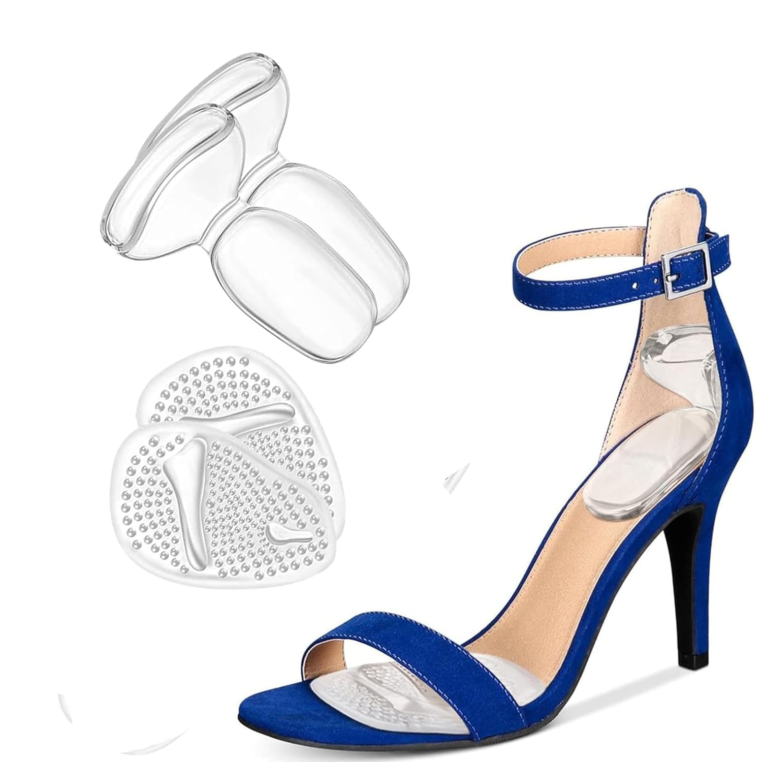 Heel Cushion Inserts And Metatarsal Pads For Women, 1 Pairs Heel Grips And 1 Pairs Ball Of Foot Cushions, Silicone Shoe Pads Insoles For High Heels, Blister Prevention For Too Big Shoes-image-7