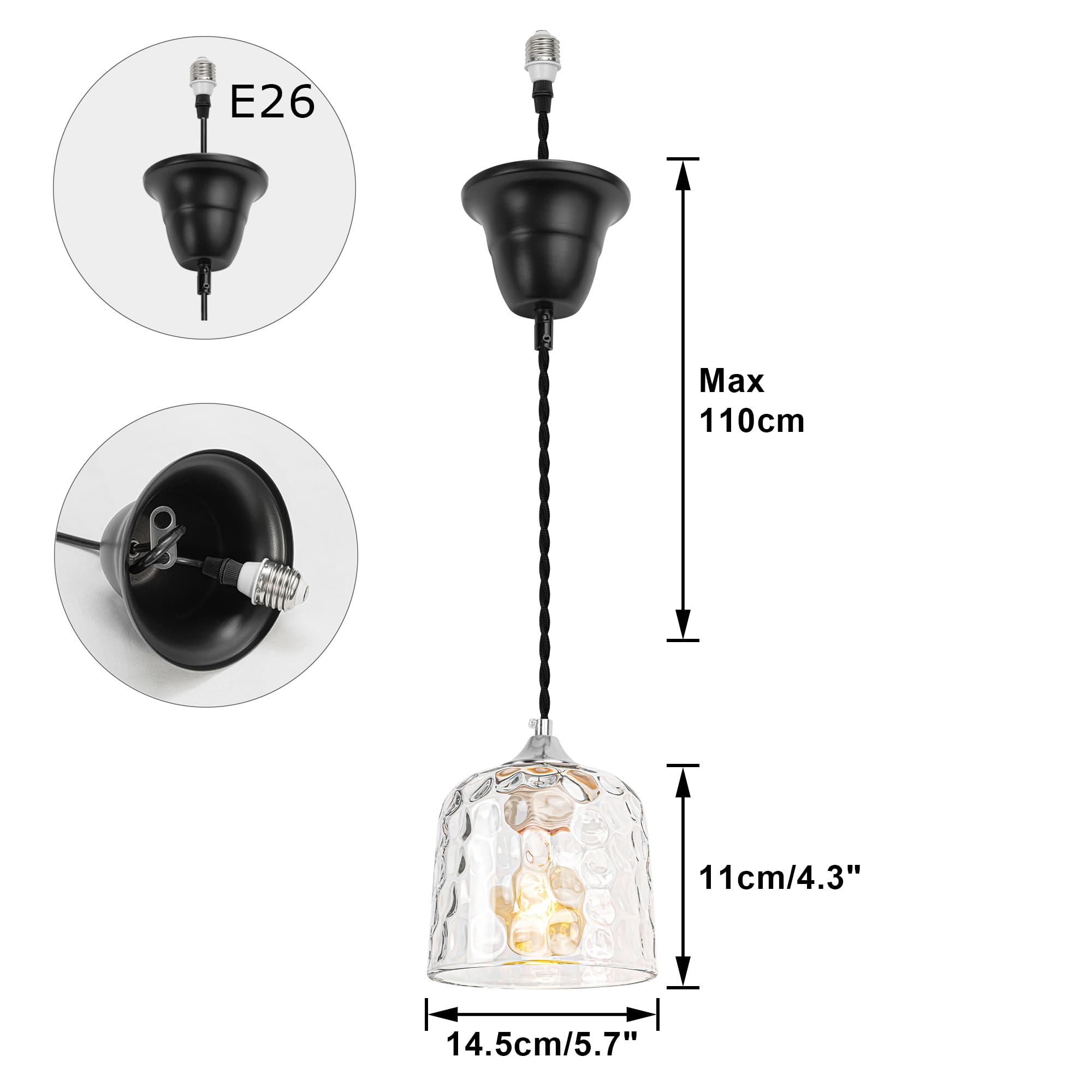 Amazon.co.jp : Kiven E26ダウンライト変換 ペンダントライト シルバー