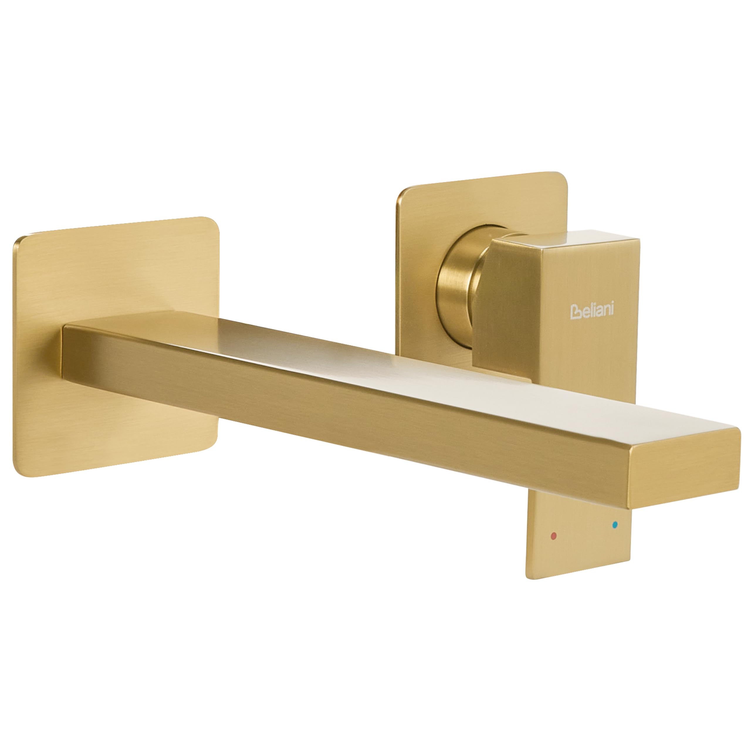Grifo monomando de latón empotrado para lavabo en pared dorado Antofagasta