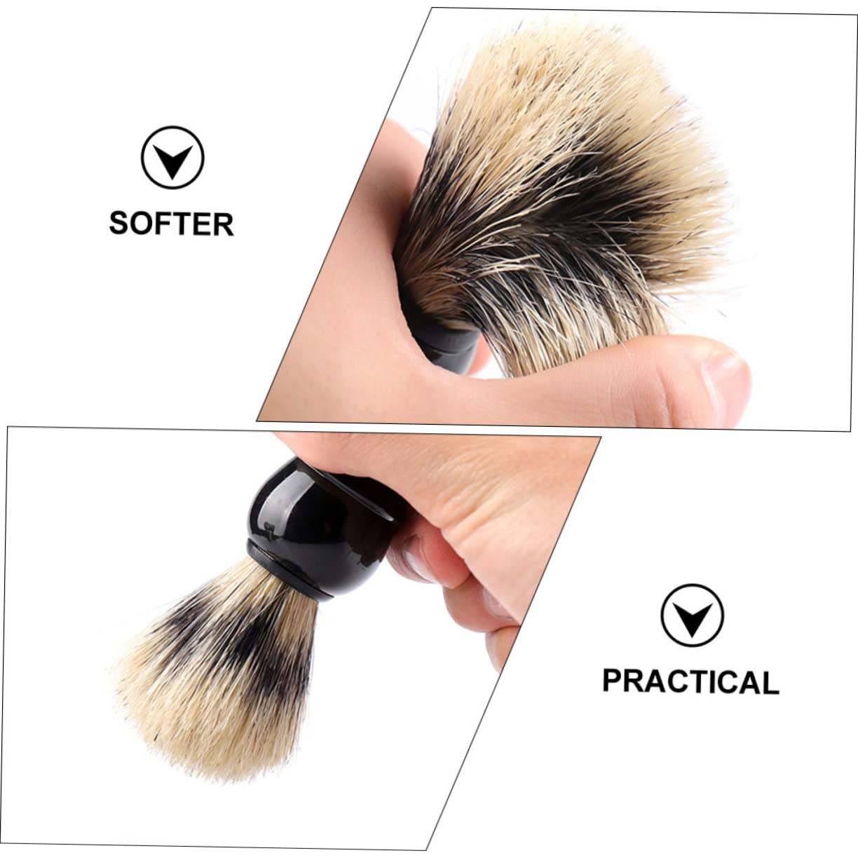 TOVINANNA Men's Shaving Brush and Bowl Set Plastic Handle Shaving Kit Small Beard Brush Beard Comb for Men