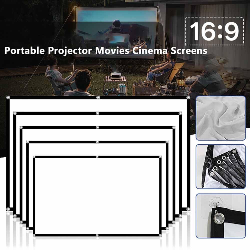 Telo proiettore da 100 Pollici, 16:9 Pieghevole Antipiega Portatile Schermo proiezione da 120 Pollici per Campeggio, Esterno e Interno, proiezione Anteriore e Posteriore(100 inch 16: 9)
