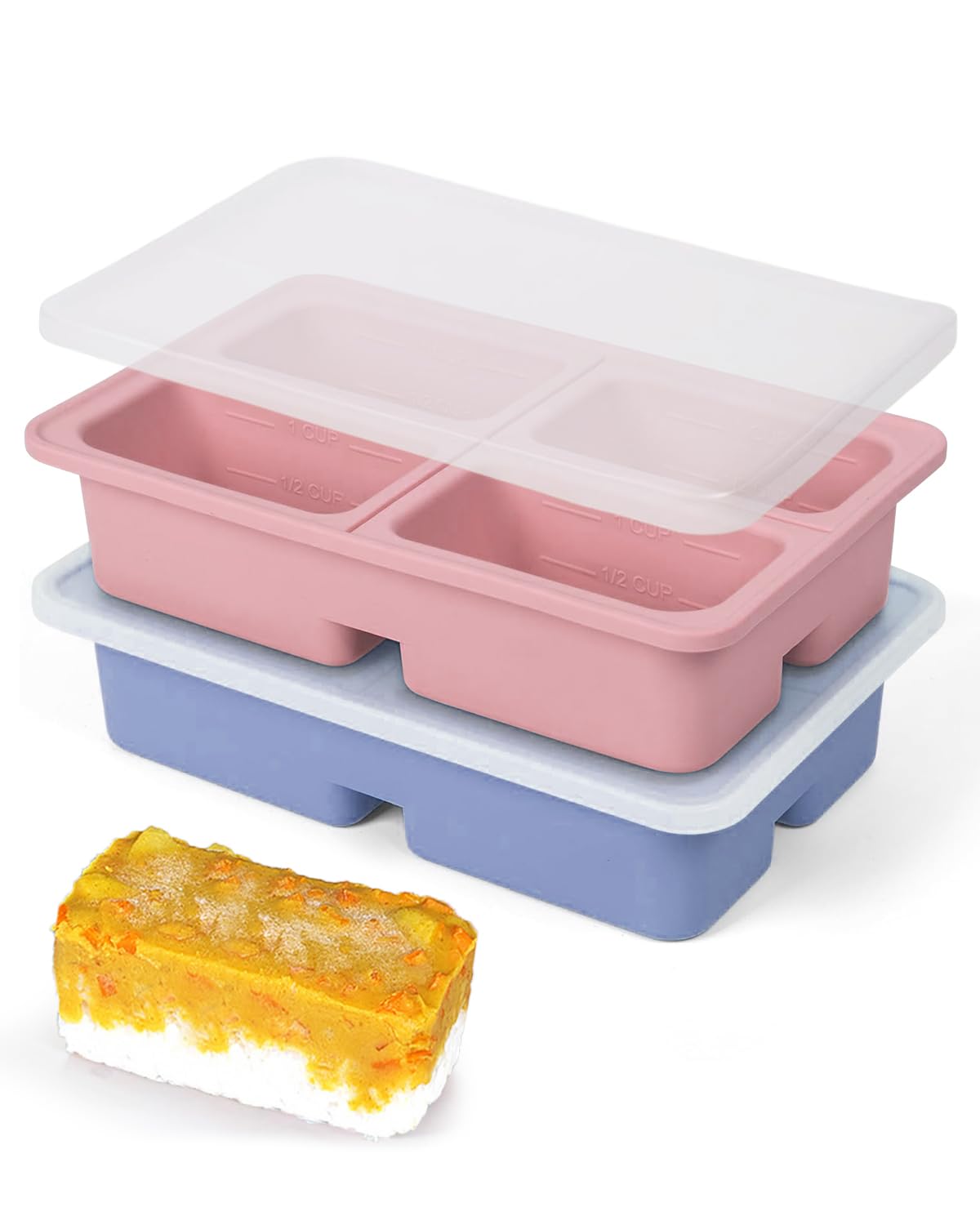 EASYLOCK Paquete De 3 Recipientes De Silicona De 1200 Ml Con Tapas