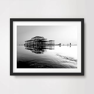 BRIGHTON WEST PIER ART PRINT POSTER Black White Home Decor Wall Picture Photo British Sussex Seaside A4 A3 A2 (10 Sizes)