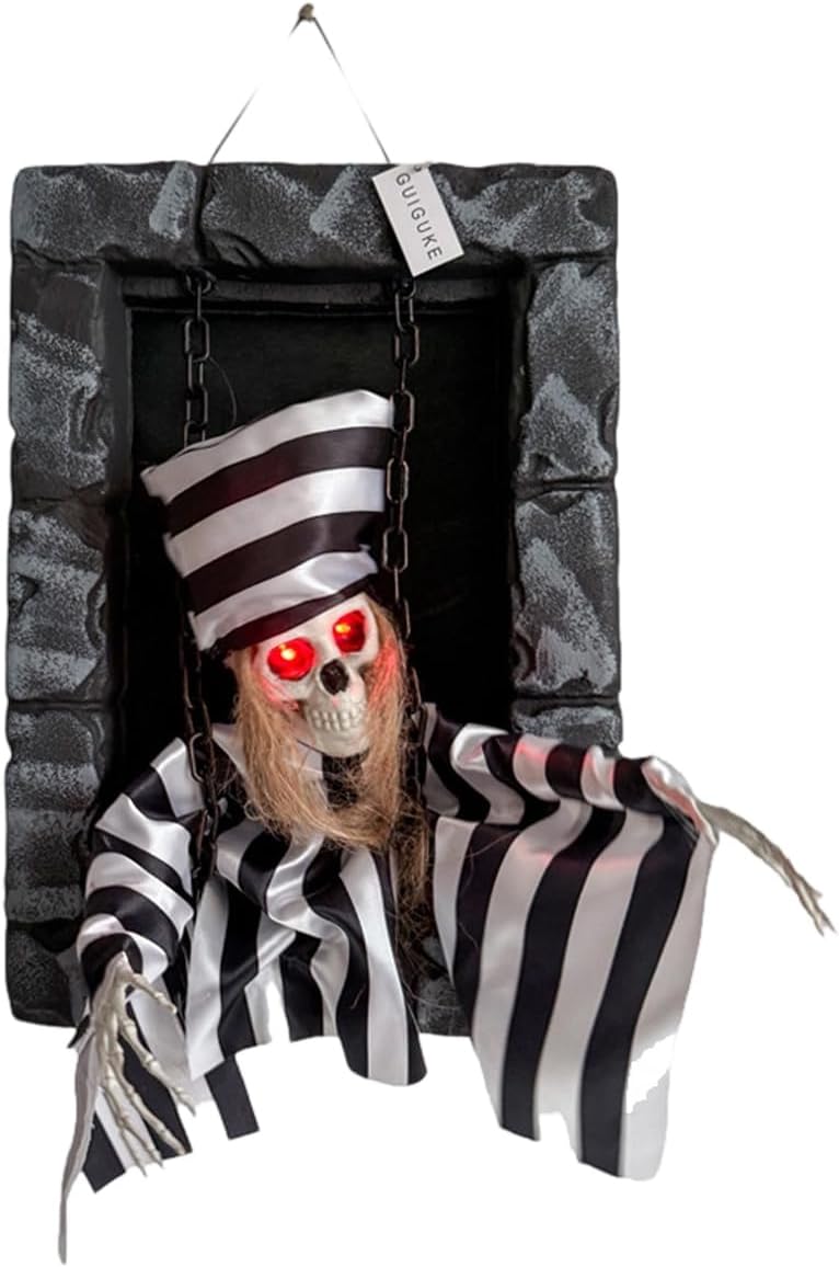 リアルな影の囚人壁、モーショントランスデューサーで吊り下げられ、光る地球儀、ホラーサウンドの結果、取り付け簡単、ハロウィンステイパー