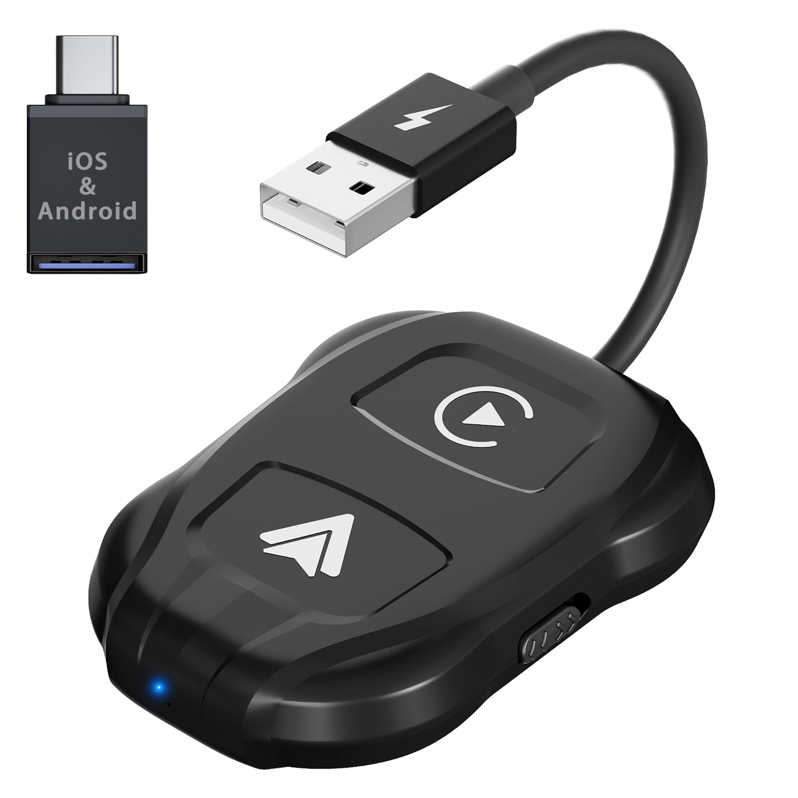 2025 CarPlay Wireless ios & Android Auto Wireless Adattatore [2-in-1], Adattatore Converti Wired in Wireless Android Auto Wireless per Auto con Funzione Carplay o Android Auto, connessione automatica
