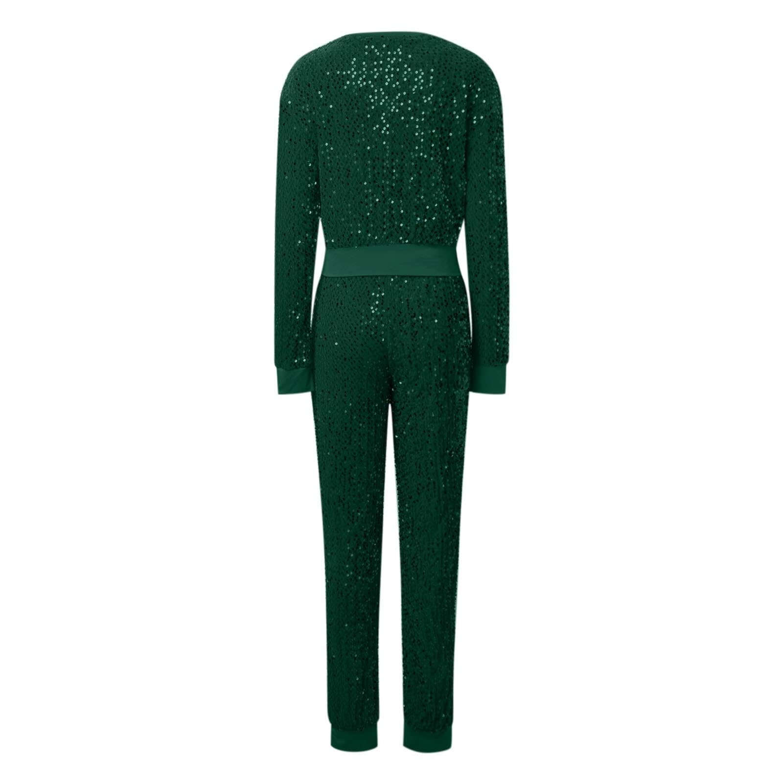 Mujeres Invierno Lentejuelas Pequeña Fragancia Ocio Deportes Largo Jersey Lápiz Pantalones Dos Piezas